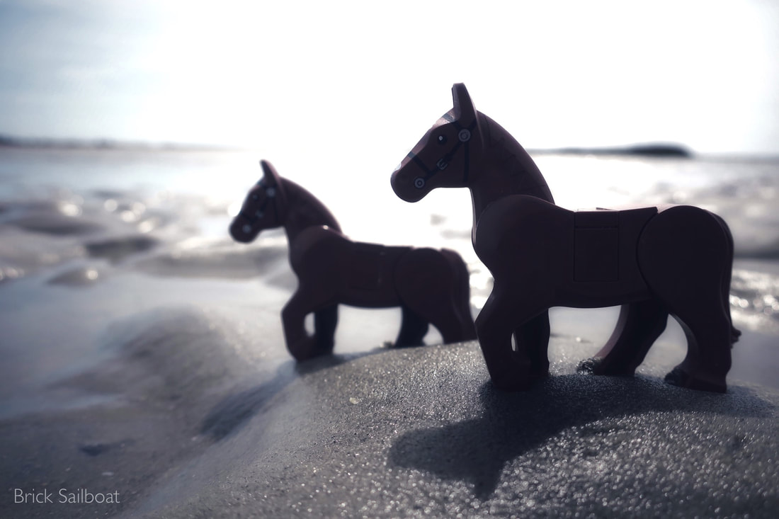 Toy horses on the beach in Florida
