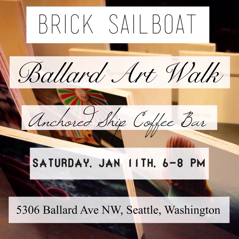 Brick Sailboat works are featured at the Ballard Art Walk in Seattle, Washington