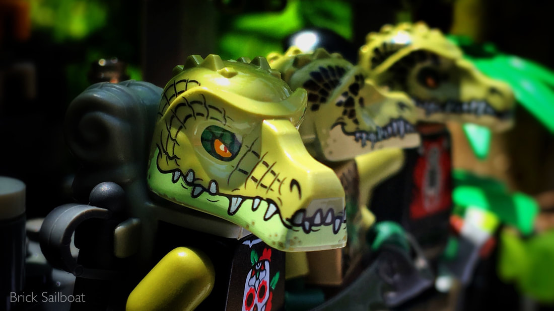 A group of Chima crocs sitting at the swamp bar