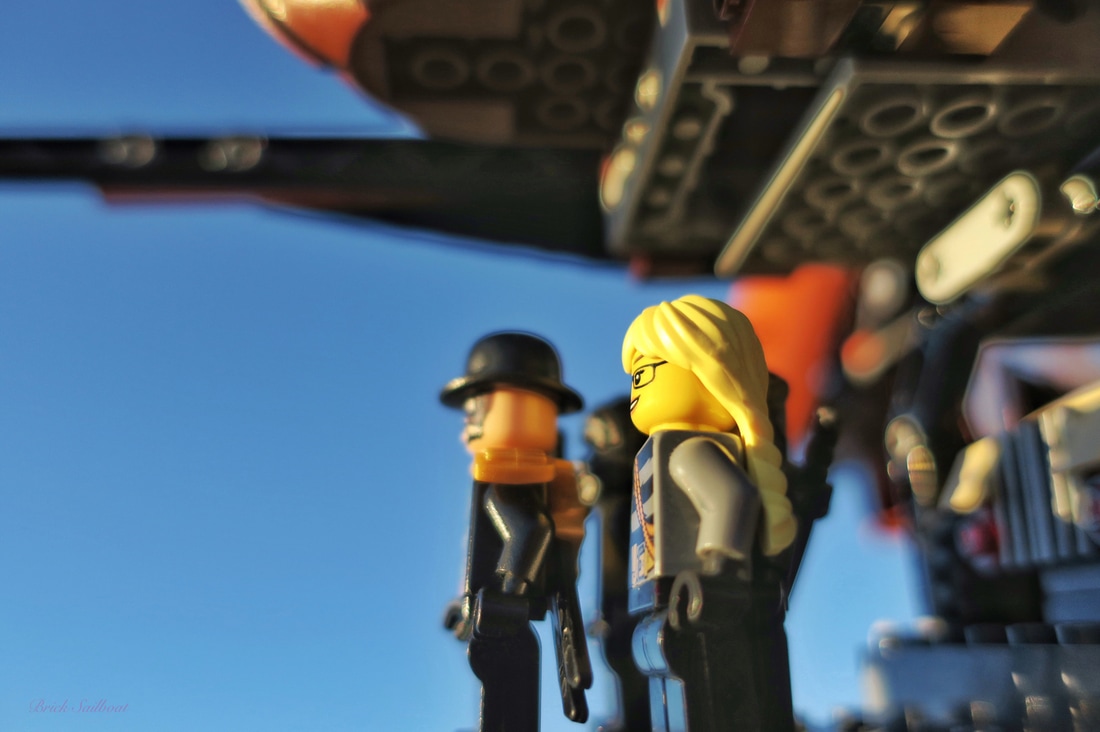 LEGO villains aboard an airship